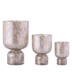 Rishi Clear Glass Storm Lamp pink dots round S 4
