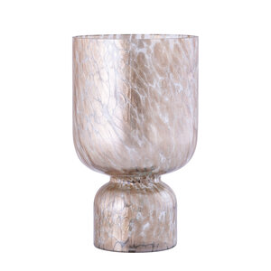 Rishi clear glass storm lamp pink dots round L 1