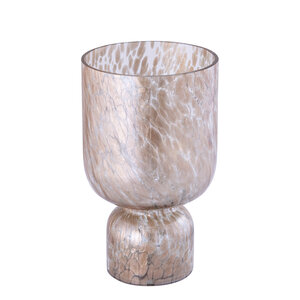 Rishi clear glass storm lamp pink dots round L 3