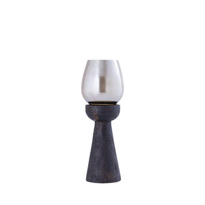 Qez Brown mango wood storm light glossy glass S 1