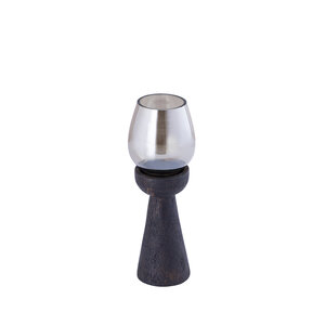 Qez Brown mango wood storm light glossy glass S 4