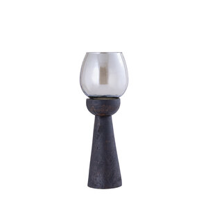 Qez Brown mango wood storm light glossy glass M 1