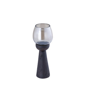 Qez Brown mango wood storm light glossy glass M 5