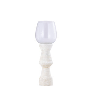 Qez Cream Mango Wood Stormlight Clear Glass L 1