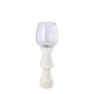 Qez Cream Mango Wood Stormlight Clear Glass L 5