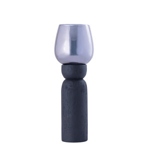 Qez Black Mango Wood Stormlight Smoke Glass L 1