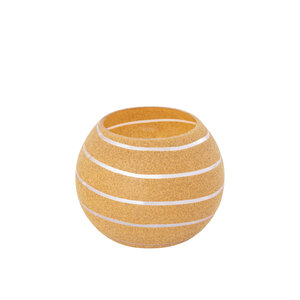 Numair Yellow Round Glass Hurricane Lamp with Velvet Cover S 3