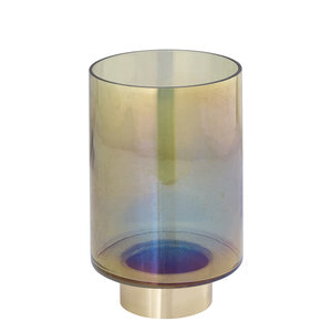 Norah Green Glas-Sturmlampe mit goldfarbenem Metallfuß