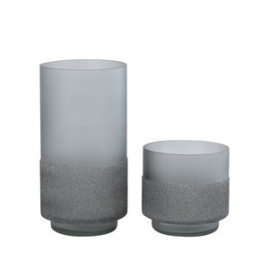 Miral Grey Glass Round Stormlight with Frosted Base 3