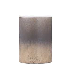 Monroe Black Glass Hurricane Lantern with Gold Finish L 1