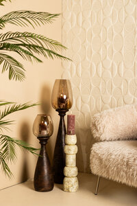 Midi Brown mango wood storm light glossy glass M 2
