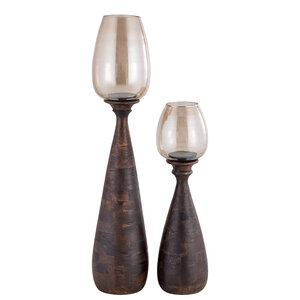 Midi Brown mango wood storm light glossy glass M 3