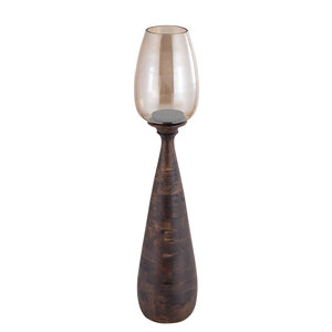 Midi Brown mango wood storm light glossy glass M 4