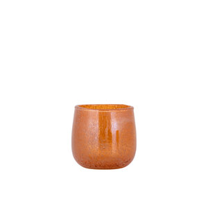 Merian Orange glossy glass hurricane lantern S 1