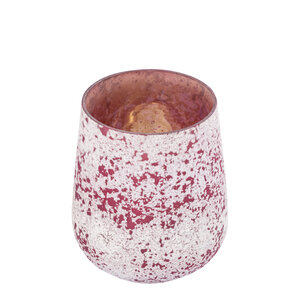 Marcy Pink Glas Sturmlicht rund geformt rau XS