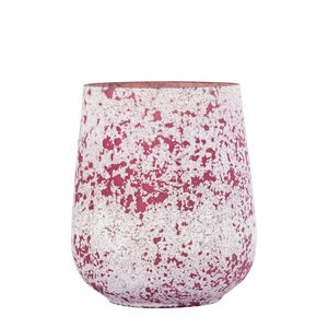 Marcy Pink glass storm lantern round shaped rough XS 4
