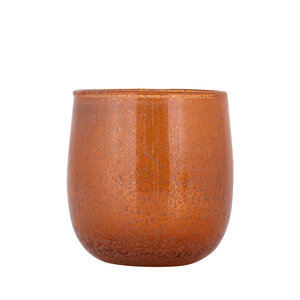 Merian Orange glossy glass hurricane lamp L 1