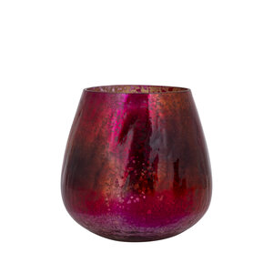 Mayna Pink Orange Glass Ball Hurricane Lamp Crackle S 1