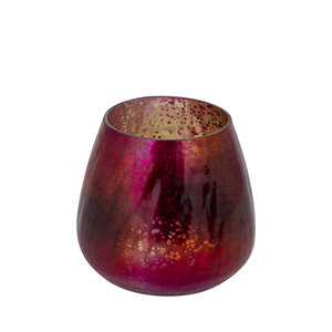 Mayna Pink Orange Glass Ball Hurricane Lamp Crackle S 4