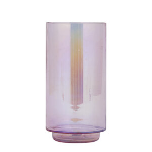 Marabel Pink rundes Glas-Sturmlicht mit Glanzoptik