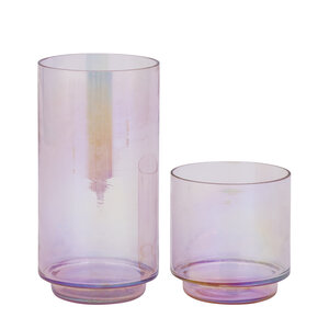 Marabel Pink photophore rond en verre avec finition brillante 2