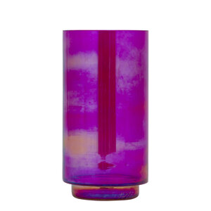 Marabel Purple round glass storm lantern with glossy finish 1