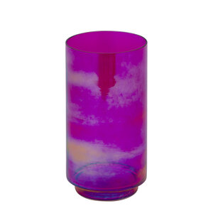 Marabel Purple round glass storm lantern with glossy finish 2