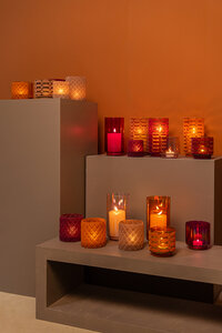 Marabel Purple round glass storm lantern with glossy finish 4