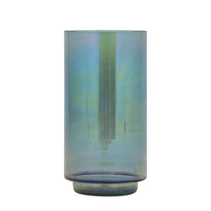 Marabel Teal round glass hurricane lantern chandelier look 1