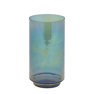 Marabel Teal round glass hurricane lantern chandelier look 3