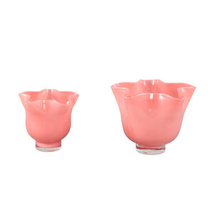 Macarena dark pink glass round storm light wave shape 2