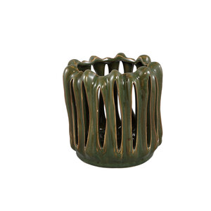 Luci Dark Green Ceramic Stormlight ribbed round M 1