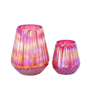 Ludovic Pink ribbed glass Stormlight oil-like look S 2