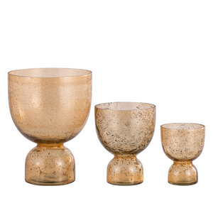 Laurynn glass in brown with stone look, Stormlight on base 3