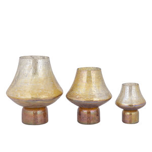 Loissa Rust lampe-tempête ronde en verre surface grossière M 2