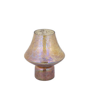 Loissa Rust lampe-tempête ronde en verre surface grossière M 4