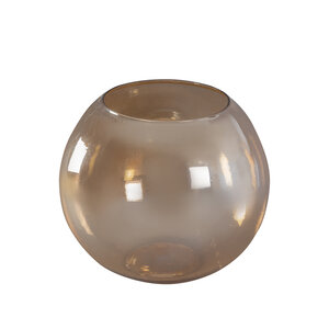 Lenore Gold glänzendes Glas rundes Sturmlicht glänzend L