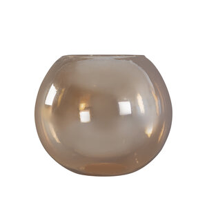 Lenore Gold shiny glass round hurricane lamp shiny L 4
