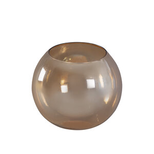 Lenore Gold shiny glass round hurricane lantern shiny S 1