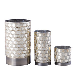 Landyne Gold Glass Stormlight with Etching and Metal Base 3