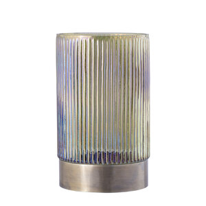 Kyden Grünes Glas Stormlight gerippt goldene Basis L