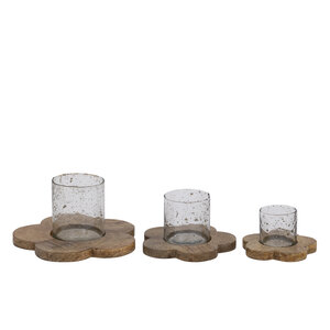 Lailey Table basse en bois brun avec verre M 3