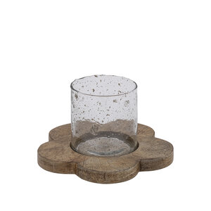 Lailey Table basse en bois brun avec verre M 4
