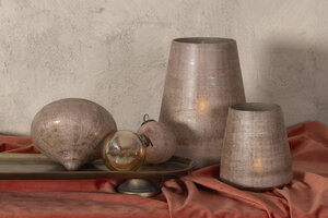 Komal Pink Glass Storm Lantern Pattern S 2