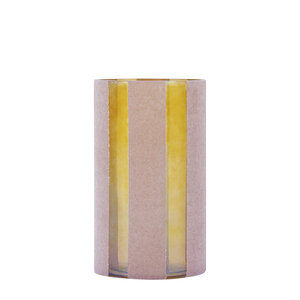 Jeyden Pink rundes Glas-Sturmlicht mit Flocken M