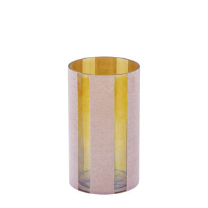 Jeyden Pink round glass storm lantern with flakes M 2
