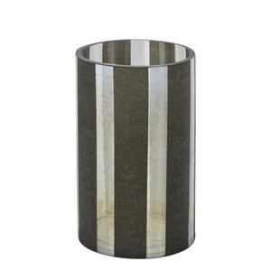 Jeyden Teal round glass hurricane lantern with flocking L 2
