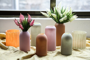Giulianna Orange sprayed glass Stormlight ribbed 3