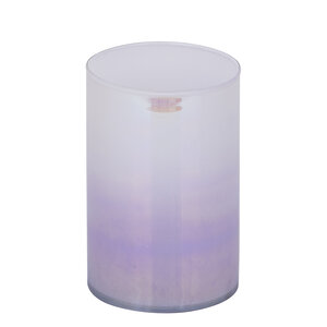 Darcy purple round glass hurricane lantern with ombré effect L 3