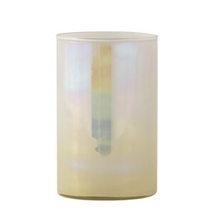 Darcy Cream round glass hurricane lamp with ombre effect L 1